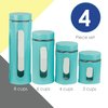 Hds Trading 4 Piece Essence Collection Stainless Steel Canister Set, Turquoise ZOR95969